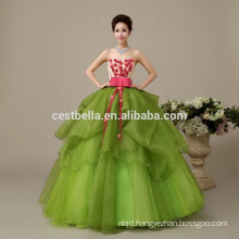 2017 Plus Size Puffy Tulle Parttern Green Wedding Dress Imported From China